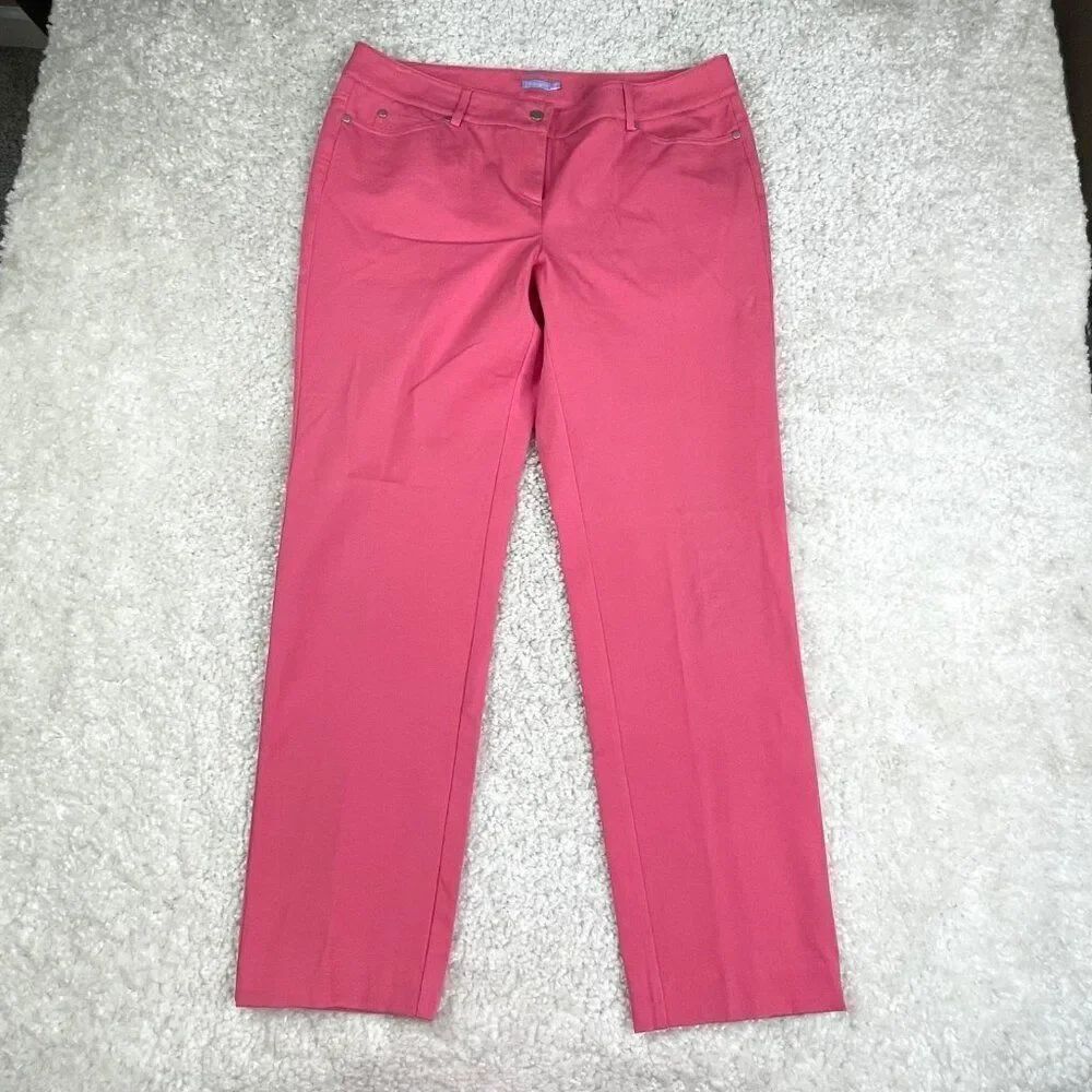 J McLaughlin Classic 5 Pocket Straight Leg Pant Coral Pink 14